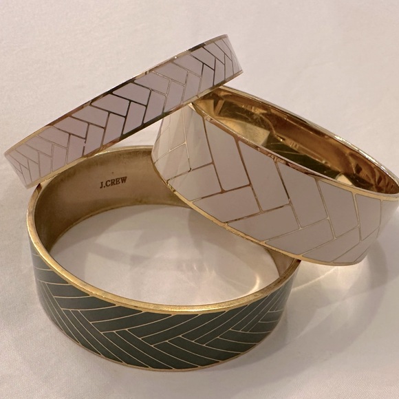 J Crew enamel bracelets chevron bangle- set of 3 - Picture 7 of 9